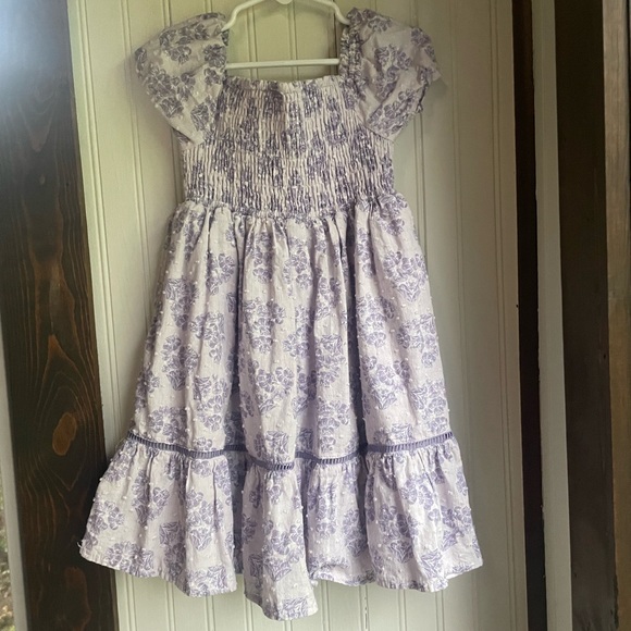 Joie Purple and White Smocked Ruffled Sundress - Picture 1 of 3